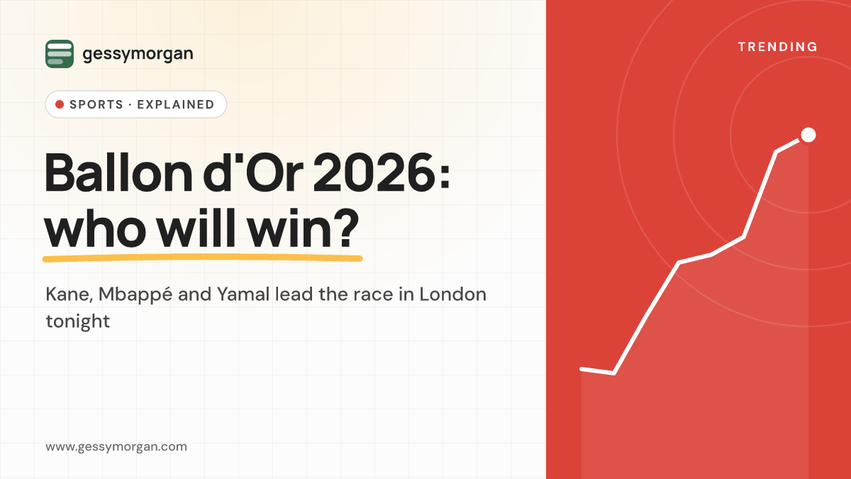 Branded cover graphic asking who will win the Ballon d'Or 2026, naming Kane, Mbappé and Yamal as the leading contenders.