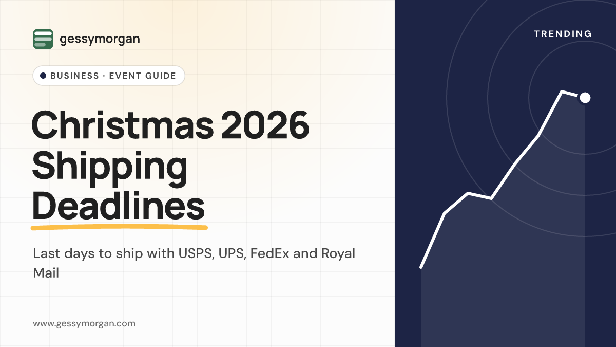 Branded cover graphic reading Christmas 2026 Shipping Deadlines, with a subline listing USPS, UPS, FedEx and Royal Mail.