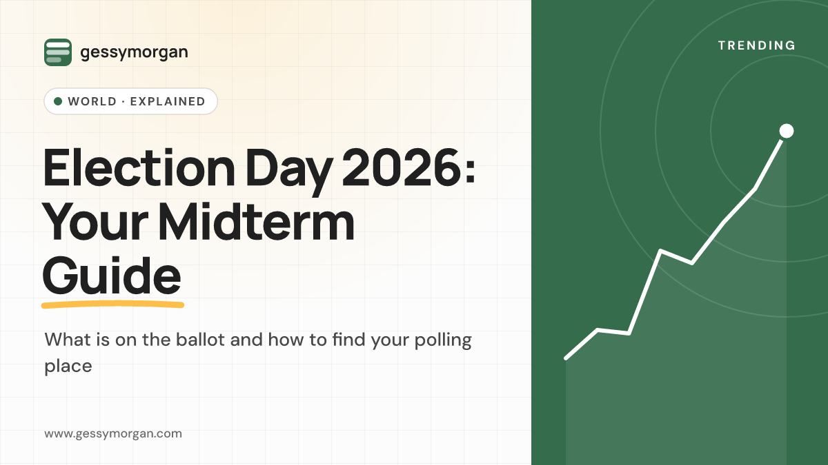 Branded cover graphic reading Election Day 2026: Your Midterm Guide, with a subline about the ballot and finding your polling place.