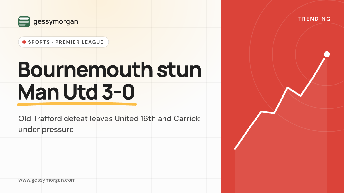 Branded cover graphic reading Bournemouth stun Man Utd 3-0.