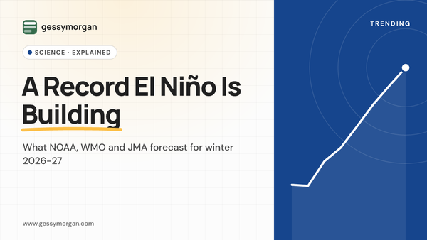Cover graphic reading A Record El Niño Is Building, about the 2026 El Niño forecast from major weather agencies.