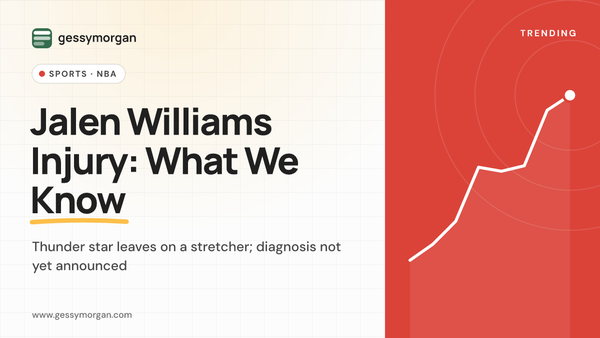 Branded cover graphic reading Jalen Williams Injury: What We Know, noting that no diagnosis has been announced.