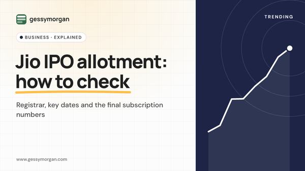 Branded cover graphic reading Jio IPO allotment: how to check.