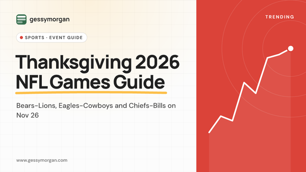 Branded cover graphic reading Thanksgiving 2026 NFL Games Guide, listing the Bears-Lions, Eagles-Cowboys and Chiefs-Bills games on November 26.