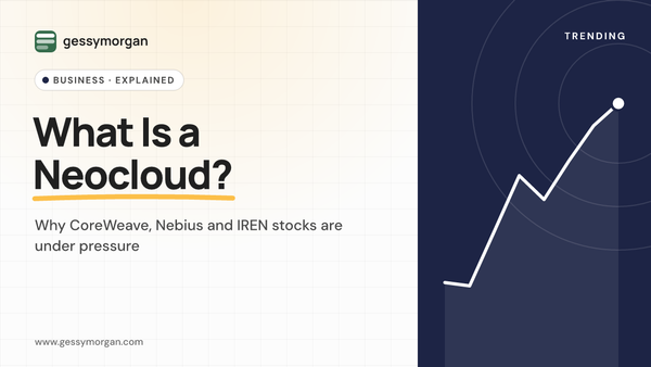 Branded cover graphic asking What Is a Neocloud?, with a subline about pressure on CoreWeave, Nebius and IREN stocks.